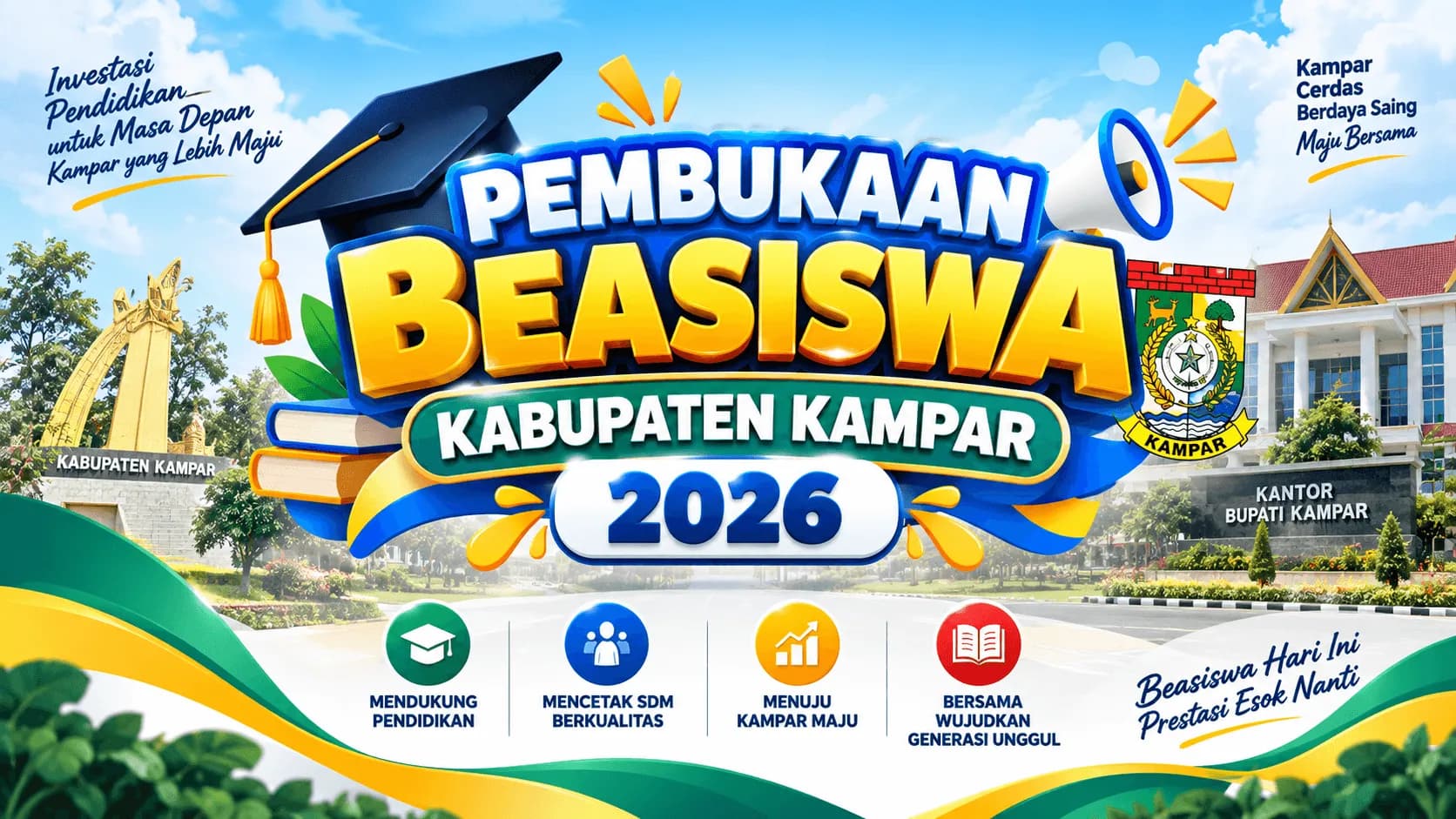 🎓 Pemkab Kampar Buka Bantuan Beasiswa Tahun 2026 bagi Mahasiswa Kabupaten Kampar