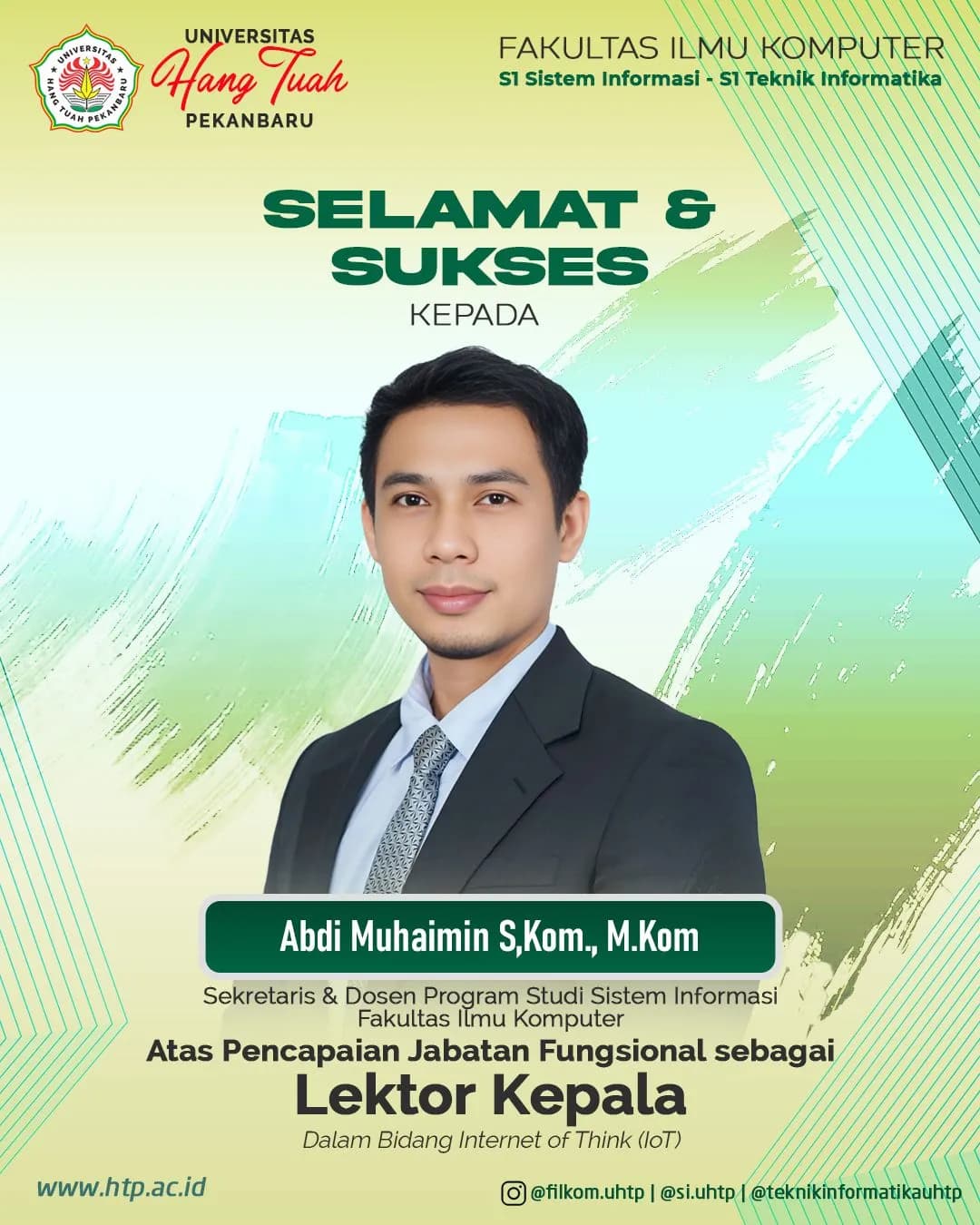 Dosen Program Studi Sistem Informasi UHTP Raih Jabatan Fungsional Lektor Kepala Bidang Internet of Things